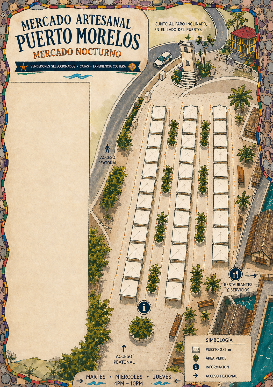 Puerto Morelos Market vendor map